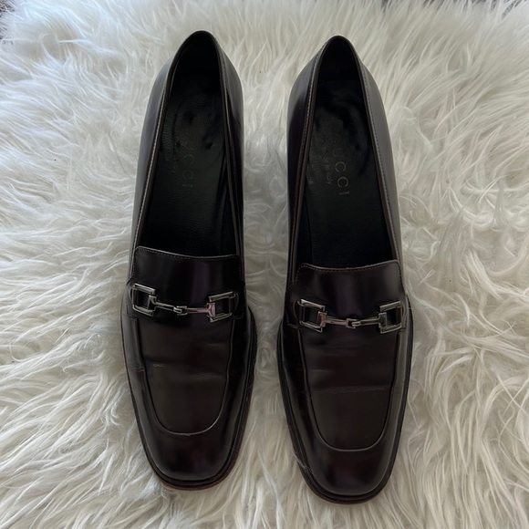 Gucci Shoes - Gucci leather dark brown heels / shoes 7.5